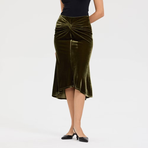 Women velvet twist midi - velvet,