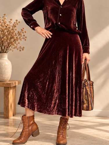 Vintage chocolate brown velvet - vintage,